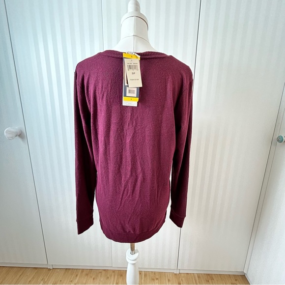 NWT Lucky 🍀 Brand burgundy soft v-neck sweater Size S - Picture 3 of 14